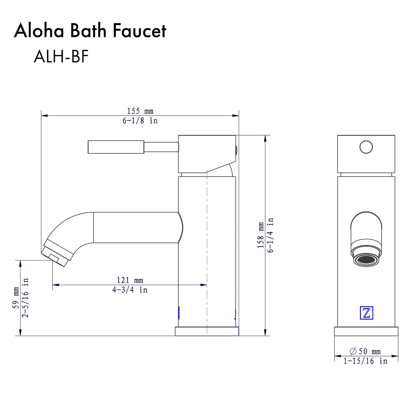 ALH-BF-CB - Aloha Single Handle Bath Faucet in Champagne Bronze