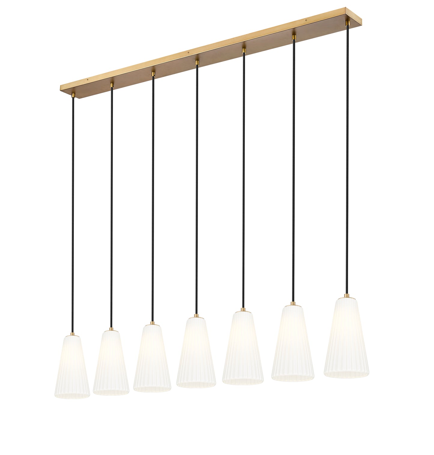 3043P6-7L-MGLD - Farrell 7 Light Linear 54" Chandelier - Modern Gold