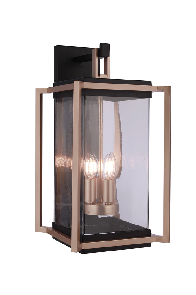 ZA6524-MNSB - Metalwork 4 Light 22" High Outdoor Wall Lantern - Midnight / Satin Brass