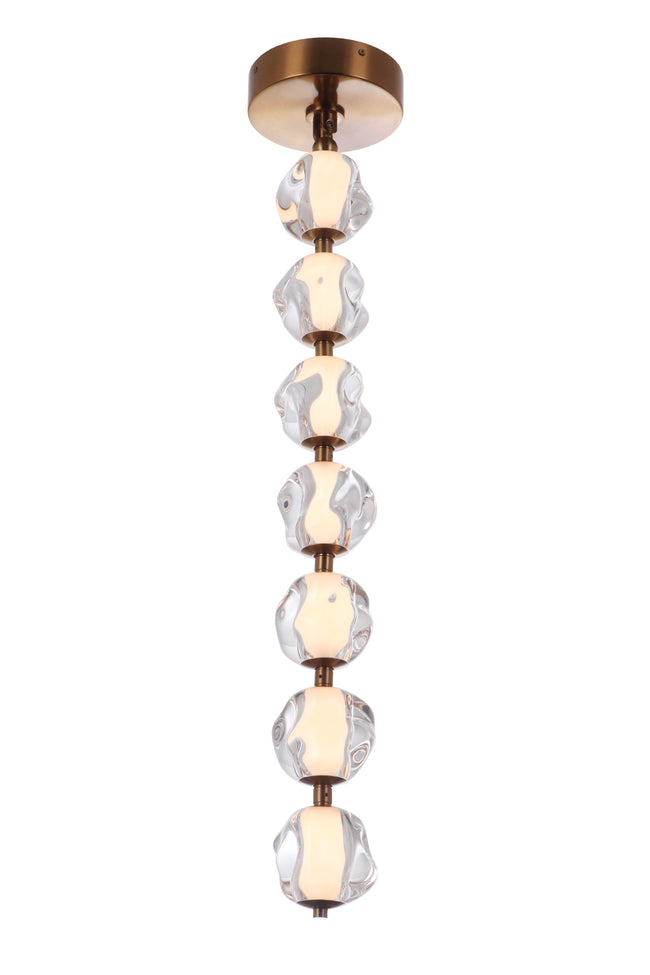 59491-SB-LED - Jackie 7.13" Wide Pendant - Satin Brass