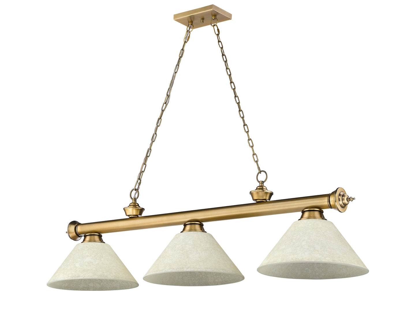 2306-3RB-AGM14 - Cordon 3 Light 57" Billiard - Rubbed Brass
