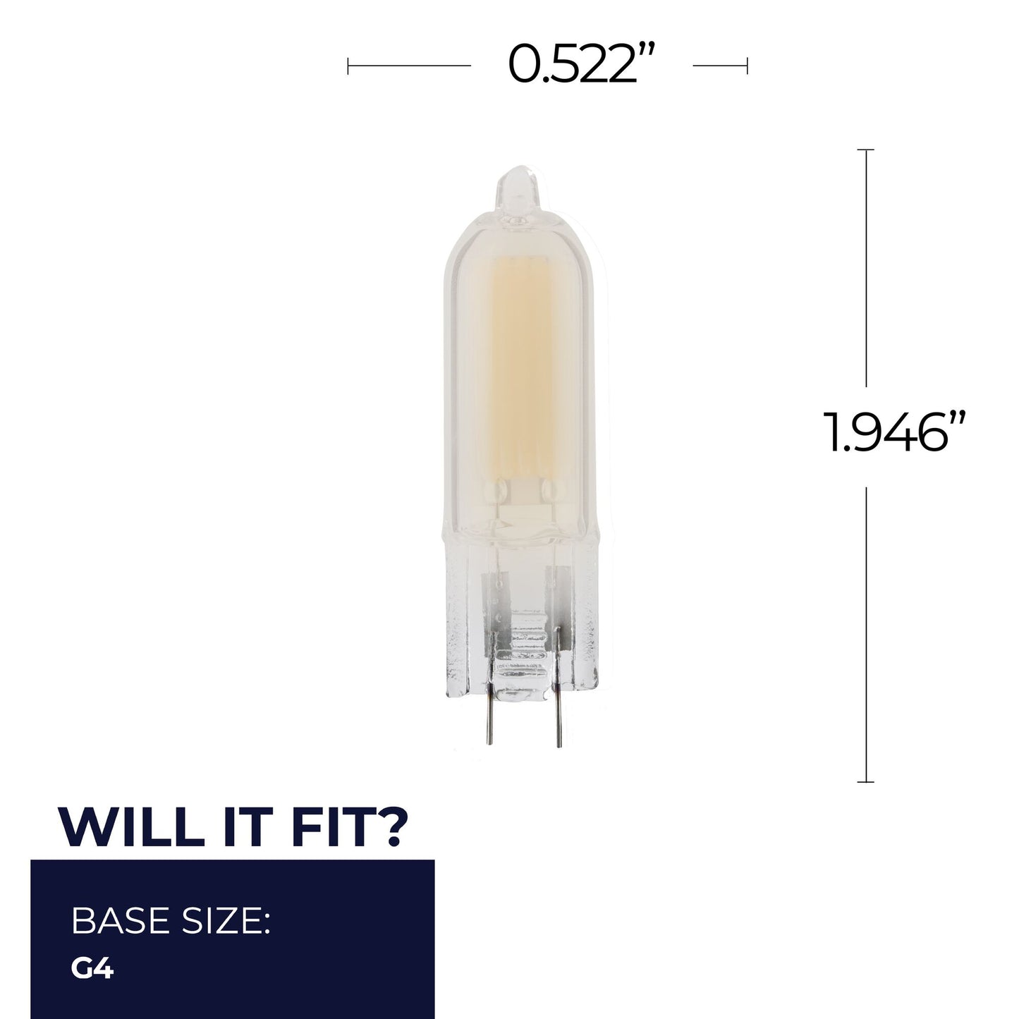770651 - 12V Dimmable T5 Frost Glass Bi-Pin - 1.8 Watt - 2700K - 4 Pack