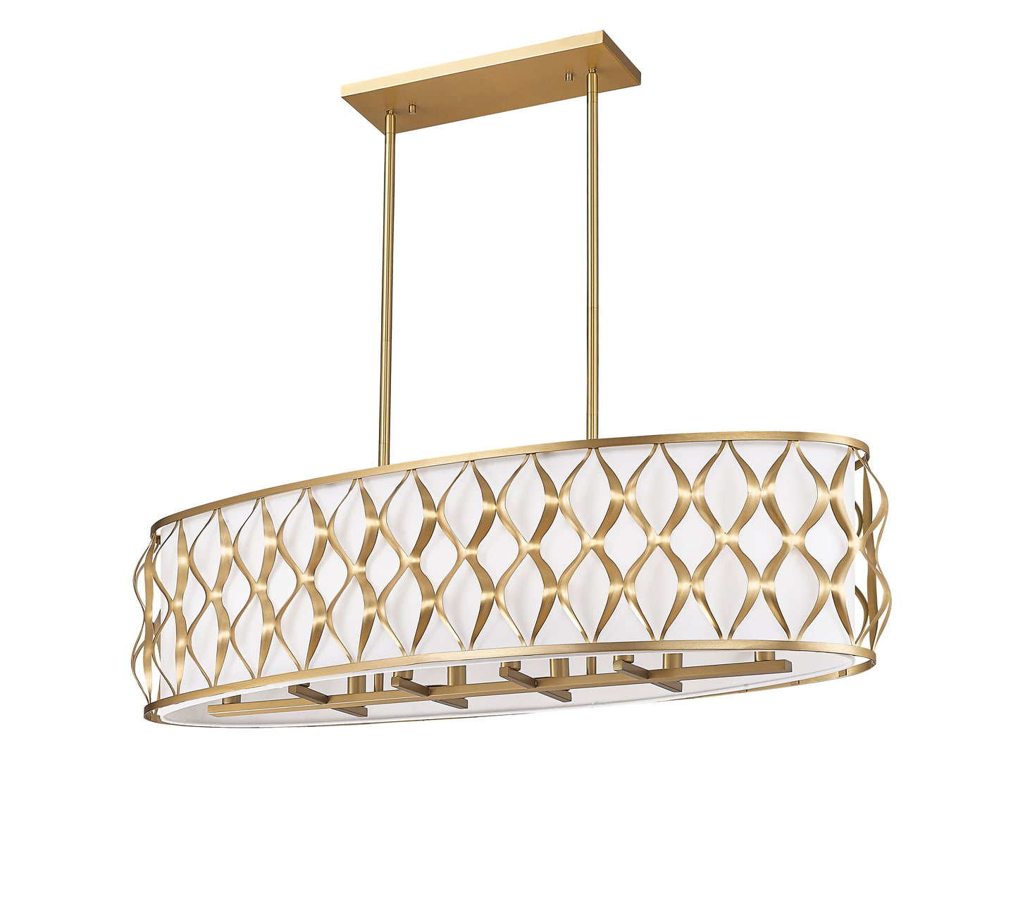 1948-42L-MGLD - Harden 10 Light Linear 43" Chandelier - Modern Gold