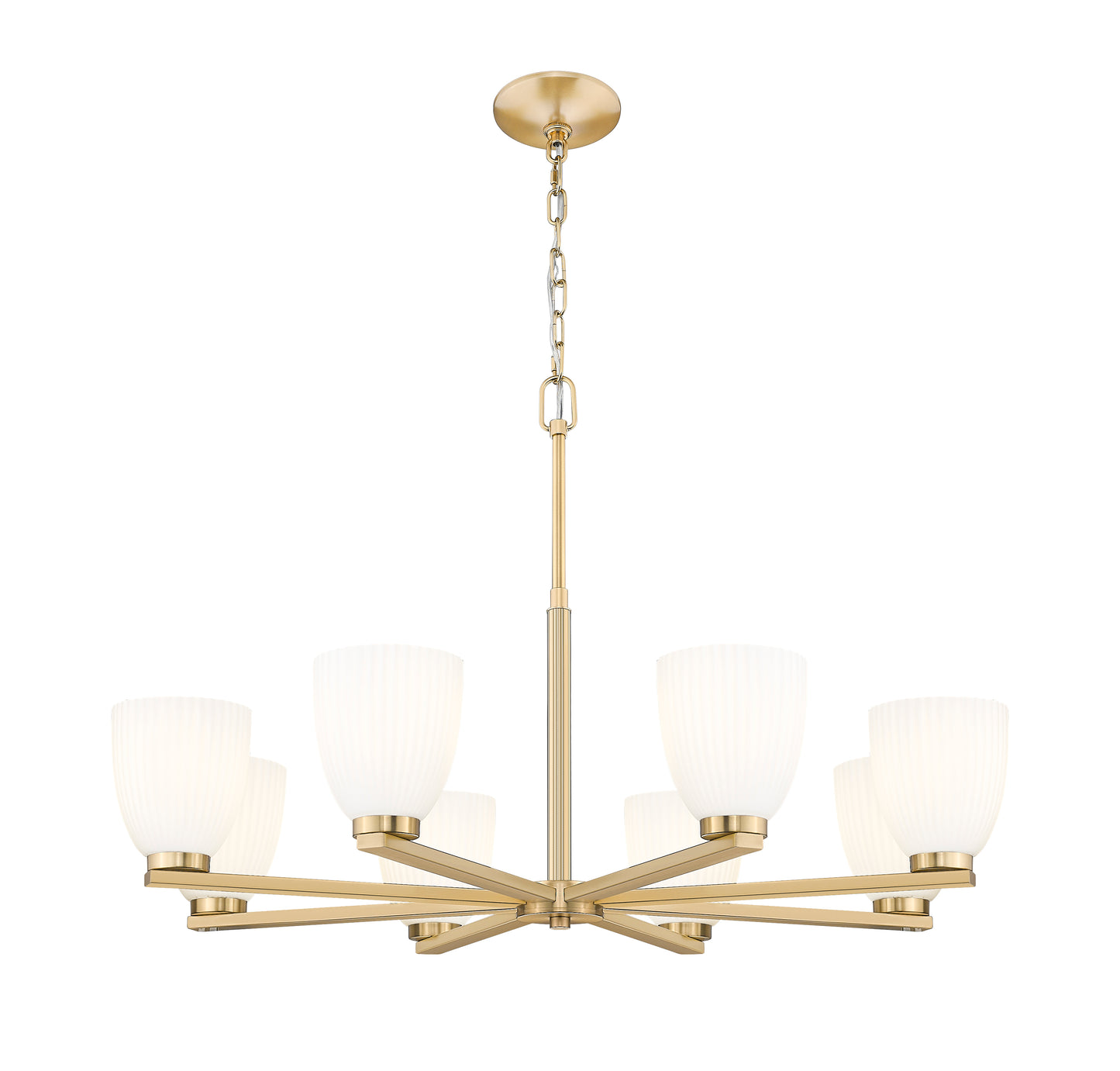 7518-8MGLD - Naya 8 Light 33" Chandelier - Modern Gold