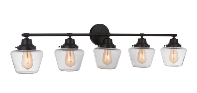 19548FB5 - Essex 5 Light 48" Wide Vanity Light - Flat Black