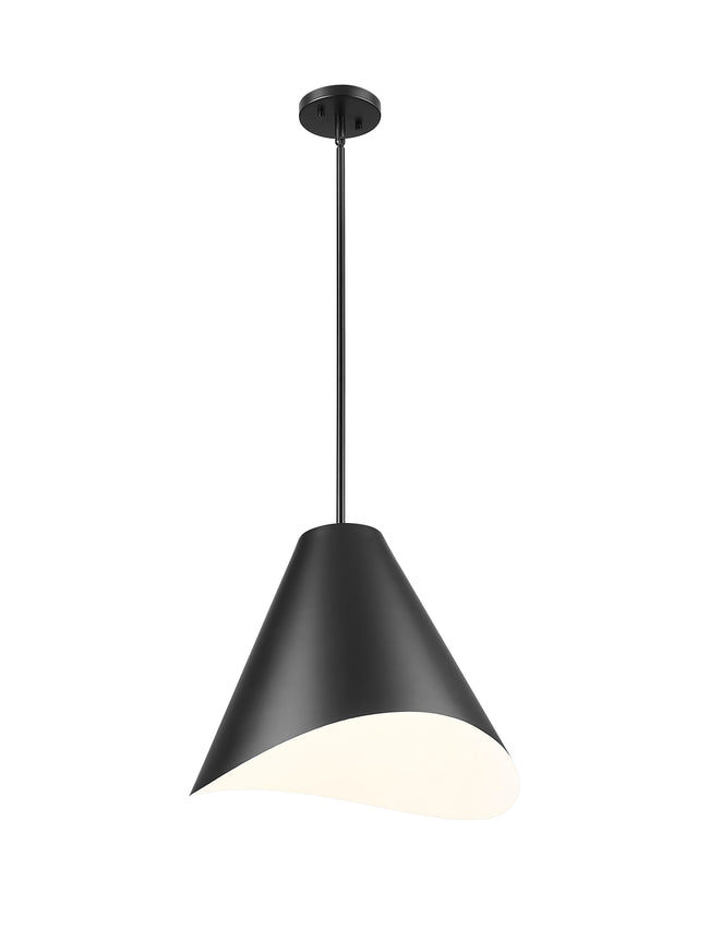 1952P18-MB - Aria 1 Light 18" Pendant - Matte Black