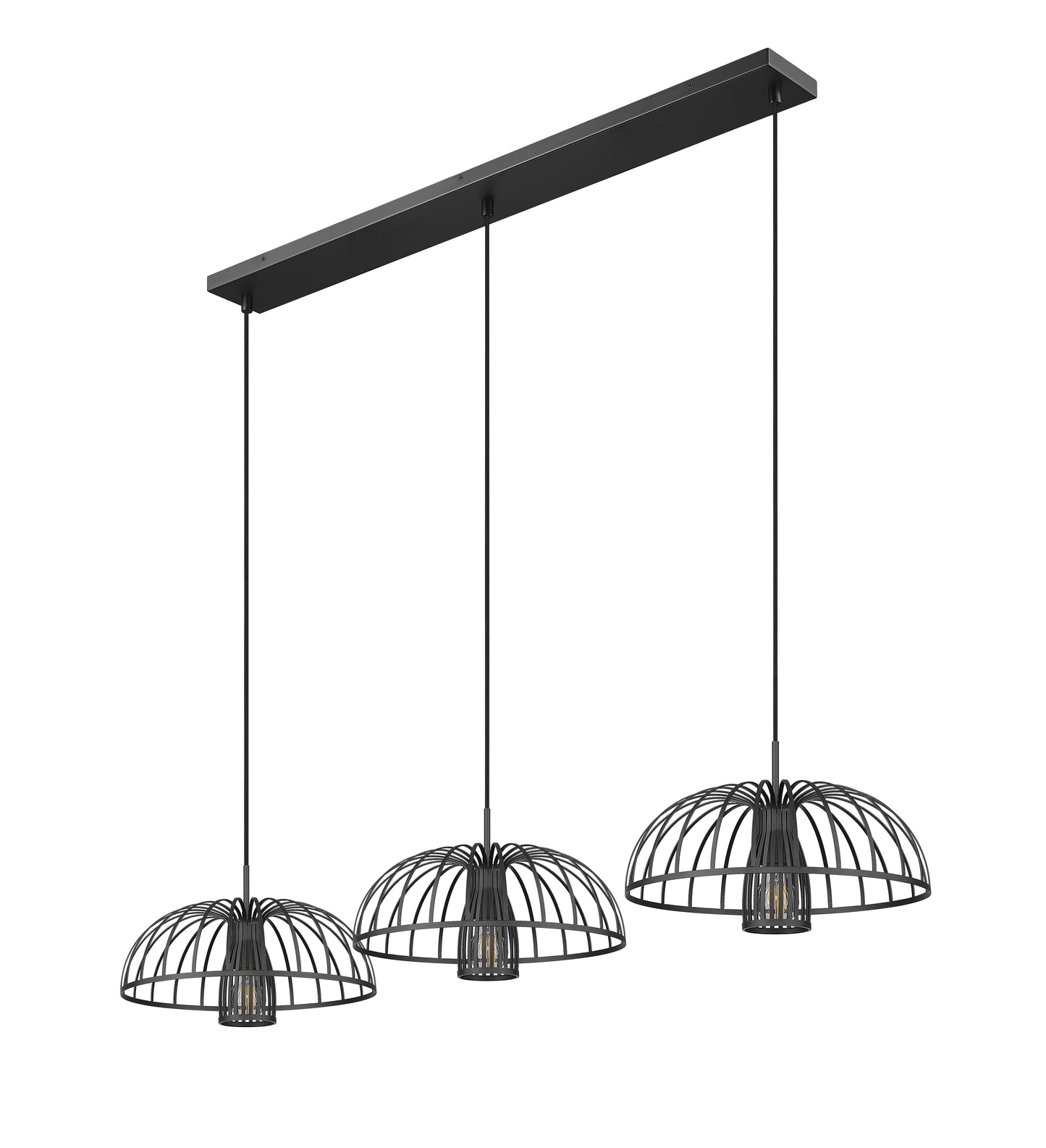 623P16-3L-MB - Valencia 3 Light Linear 56" Chandelier - Matte Black