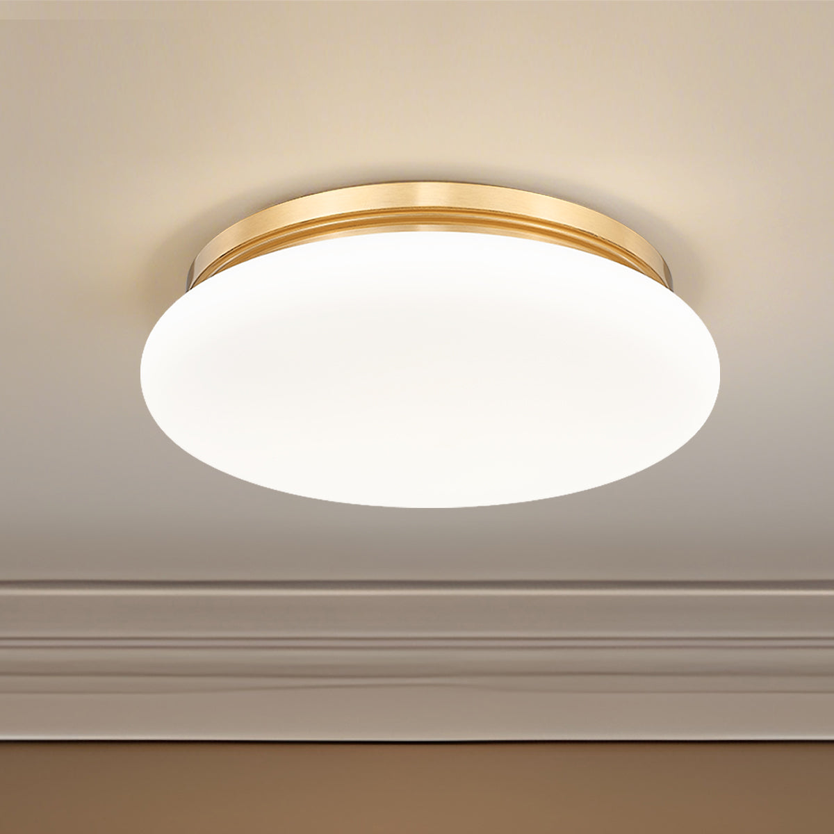 1025F16-MGLD-LED - Soleil 1 Light Flush 16" Mount - Modern Gold