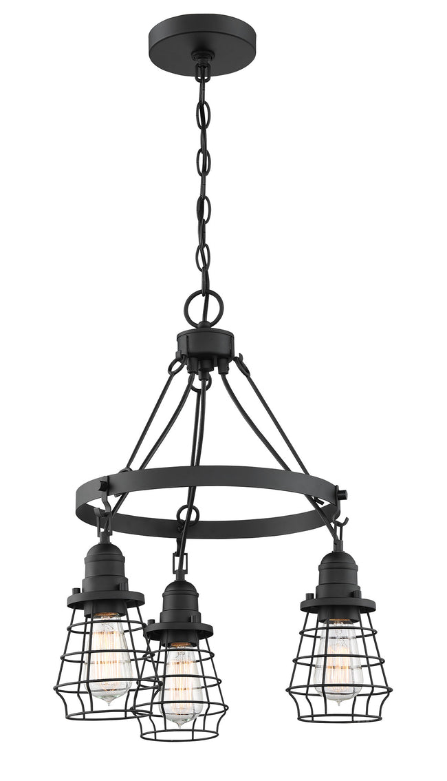 50623-FB - Thatcher 3 Light 18" Wide Chandelier - Flat Black