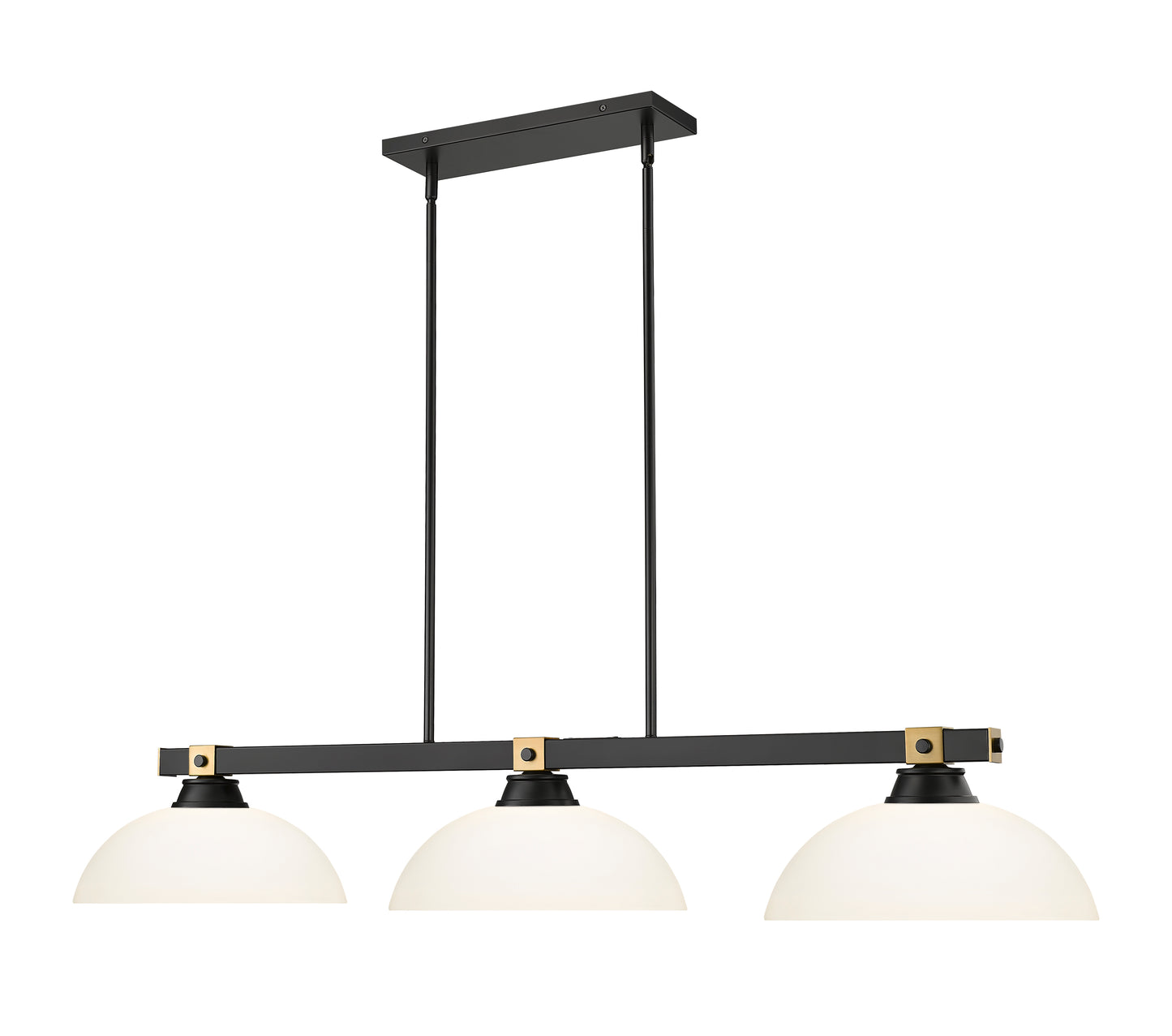 1955-3MB-RB-DMO14 - Bronte 3 Light 52" Billiard - Matte Black / Rubbed Brass