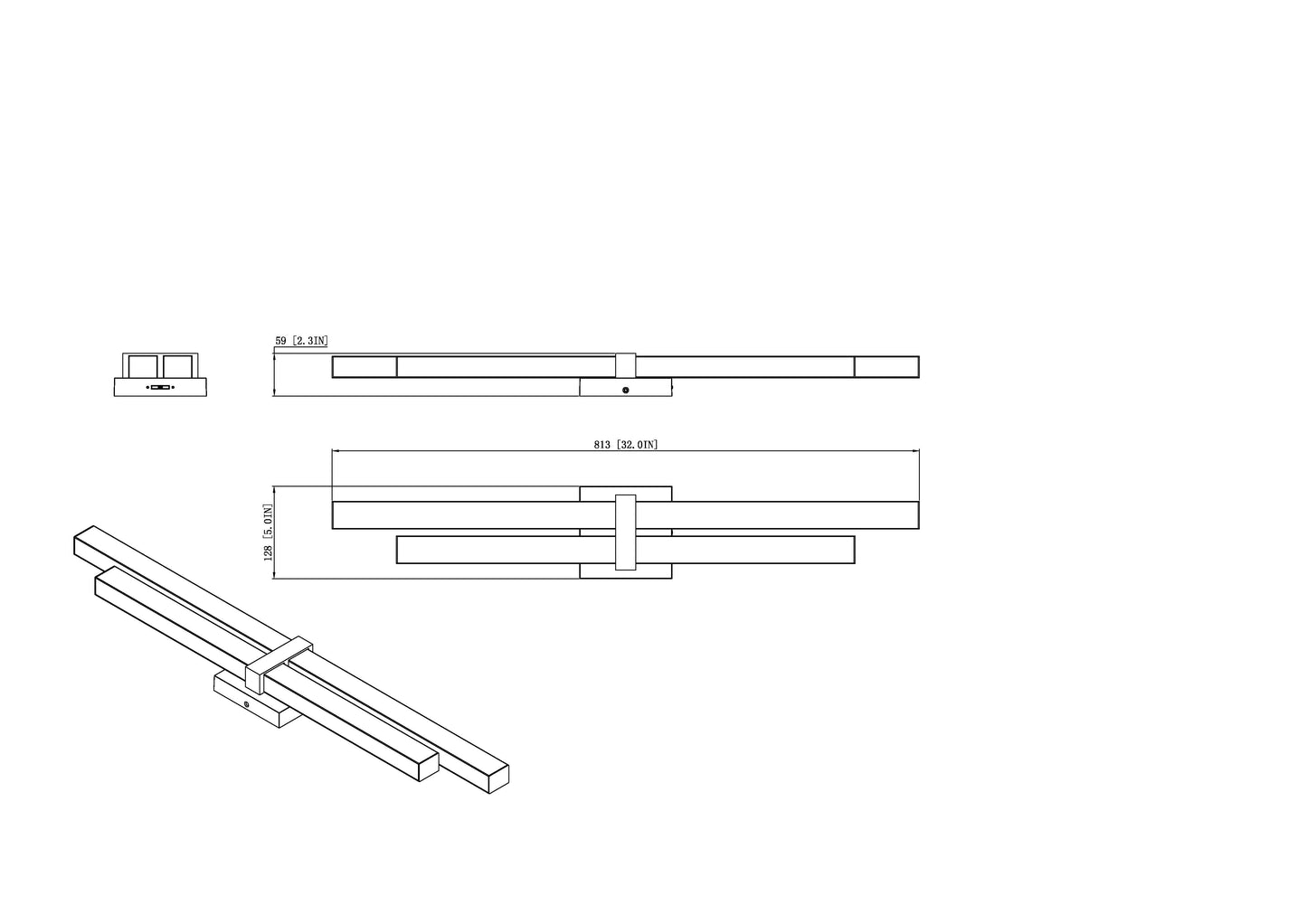 1008-32W-CH-LED - Zane 2 Light 32" Vanity - Chrome