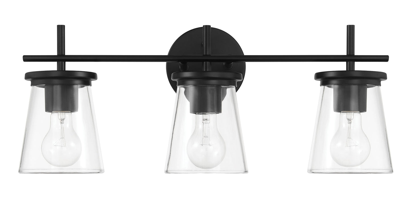 60403-FB - Connell 3 Light 22" Wide Vanity Light - Flat Black