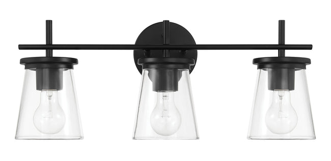 60403-FB - Connell 3 Light 22" Wide Vanity Light - Flat Black