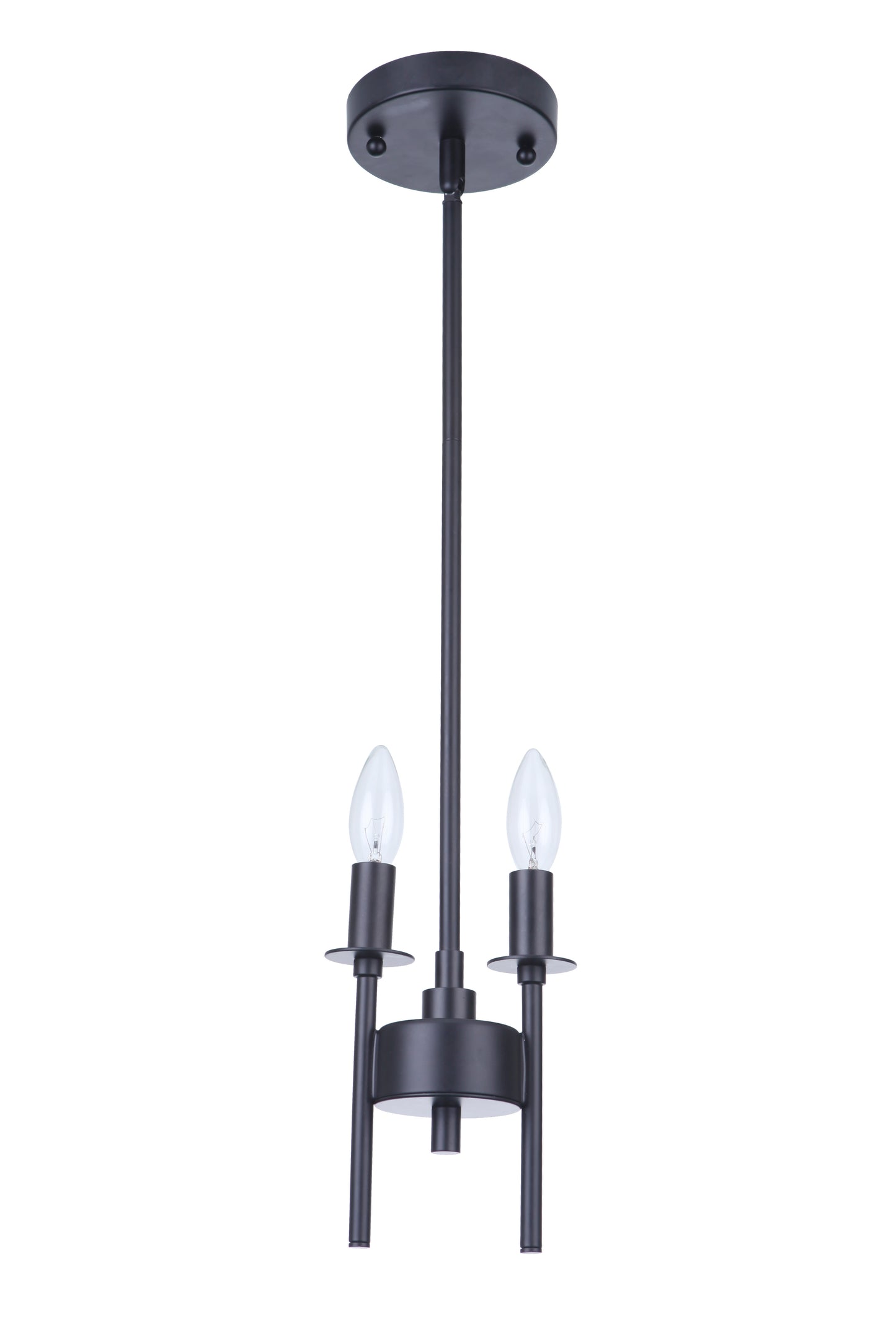 54392-FB - Larrson 2 Light 5.62" Wide Mini Pendant - Flat Black