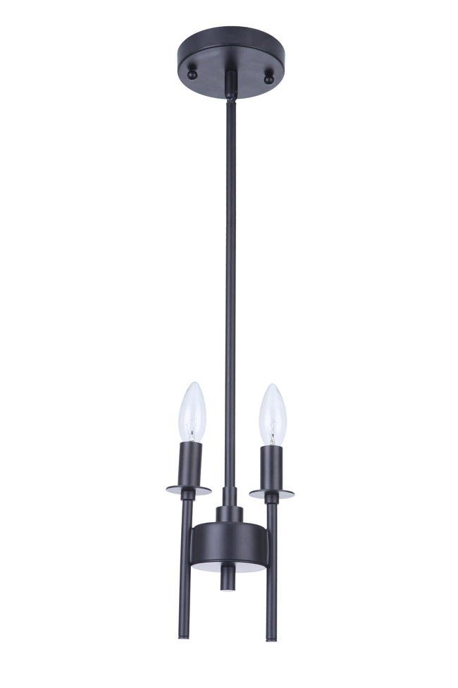 54392-FB - Larrson 2 Light 5.62" Wide Mini Pendant - Flat Black