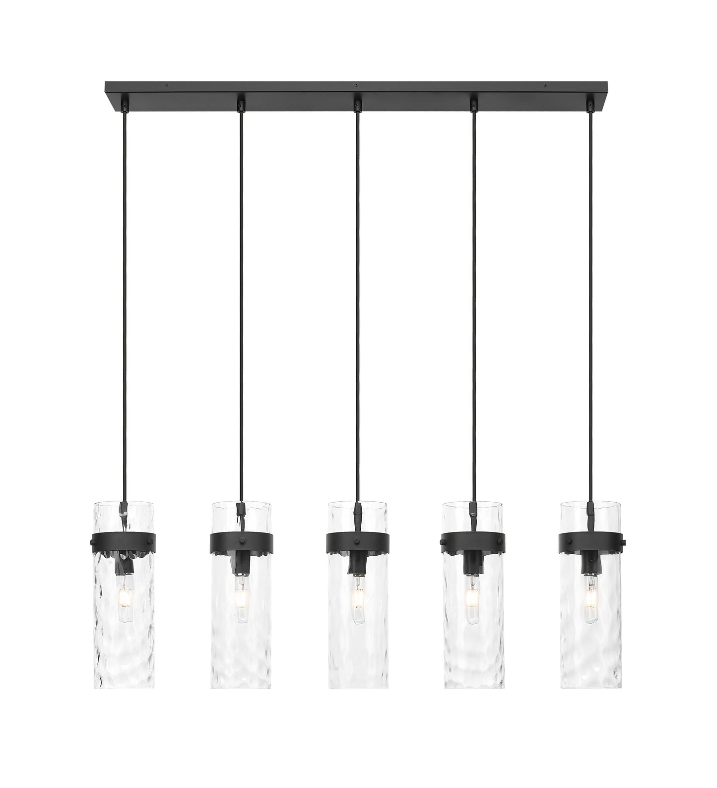 7002P5-5L-MB - Fontaine 5 Light Linear 44" Chandelier - Matte Black