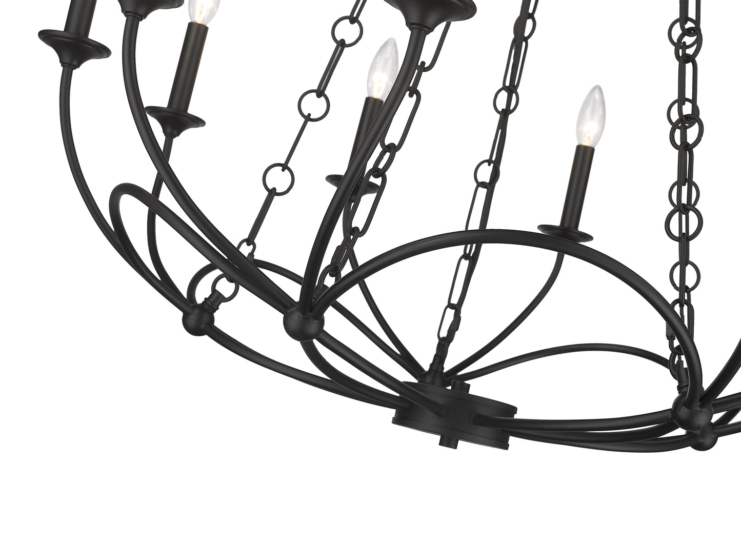 3500-10MB - Arabella 10 Light 33" Chandelier - Matte Black