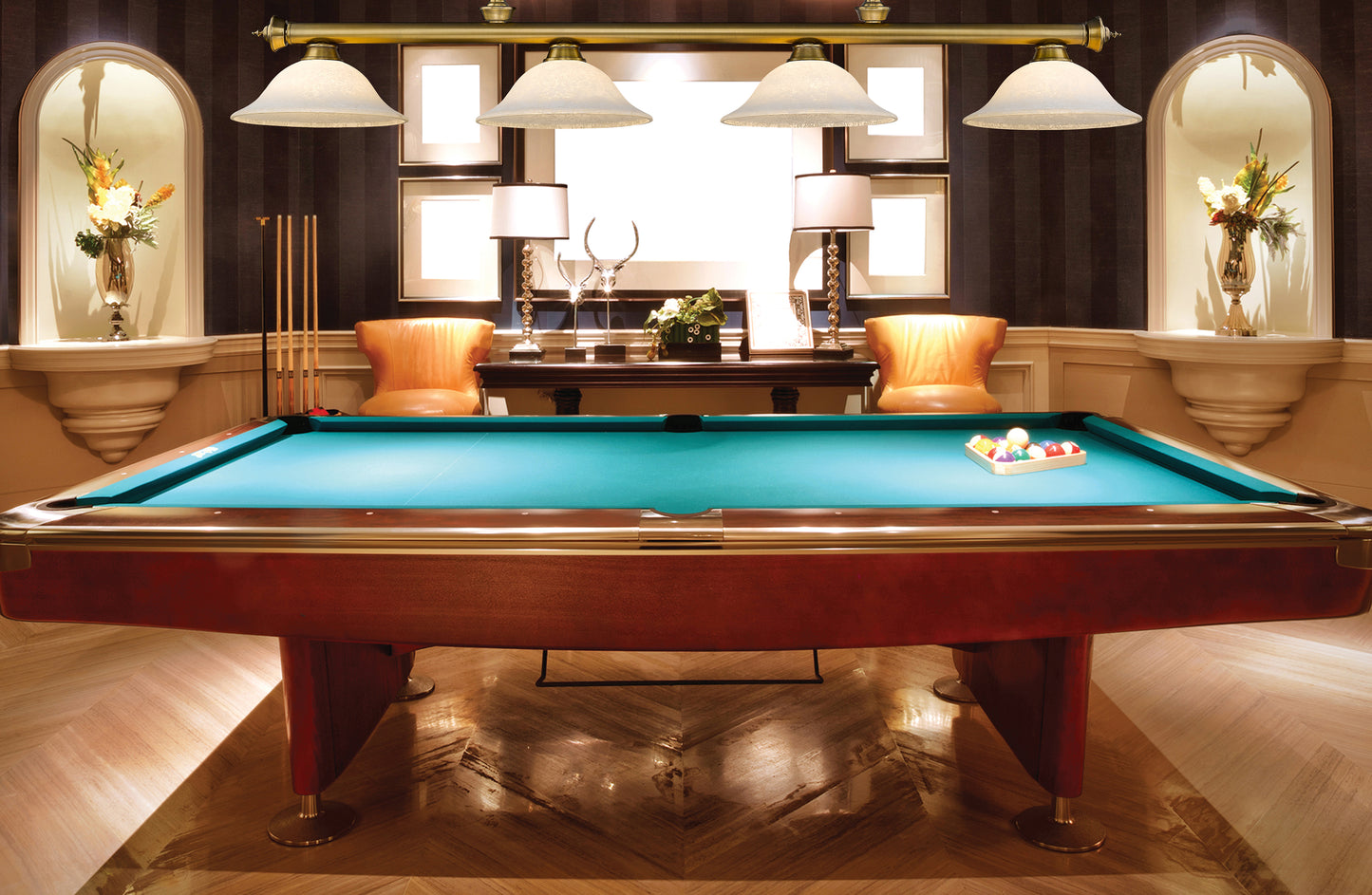 2306-4RB-WM16 - Cordon 4 Light 82" Billiard - Rubbed Brass