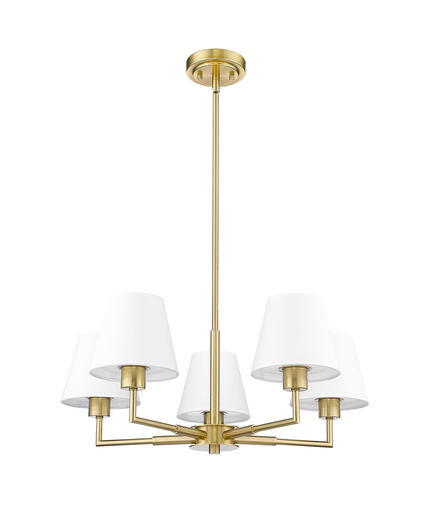 744-26R-LG - Leila 5 Light 26" Chandelier - Luxe Gold
