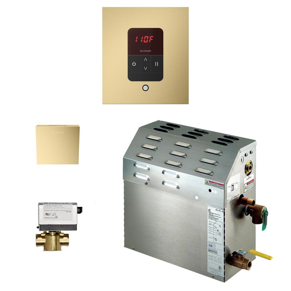 400C1ATSQSB - 9kW Steam Bath Generator Package - Square - Satin Brass