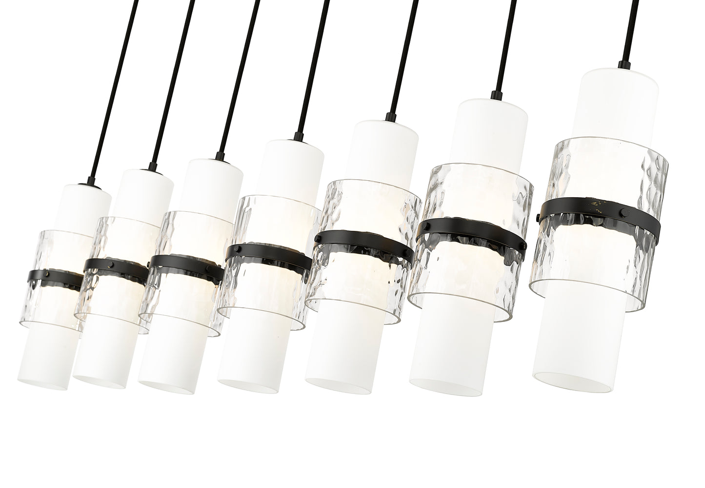 1946P-7L-MB - Cayden 7 Light Linear 54" Chandelier - Matte Black