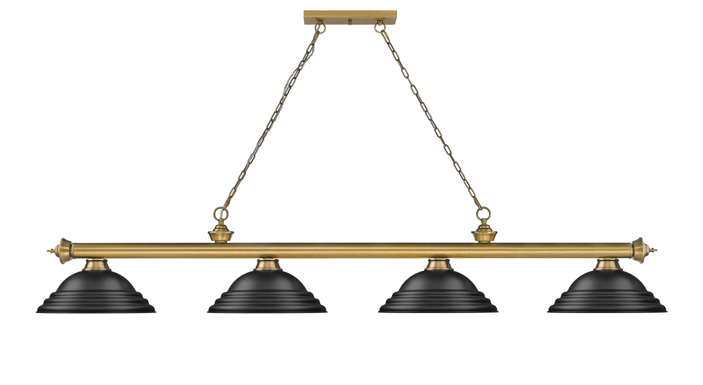 2306-4RB-SMB - Cordon 4 Light 82" Billiard - Rubbed Brass