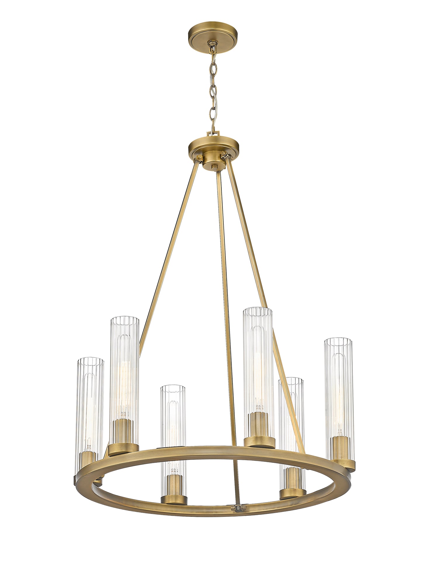 3031-6RB - Beau 6 Light 26" Chandelier - Rubbed Brass