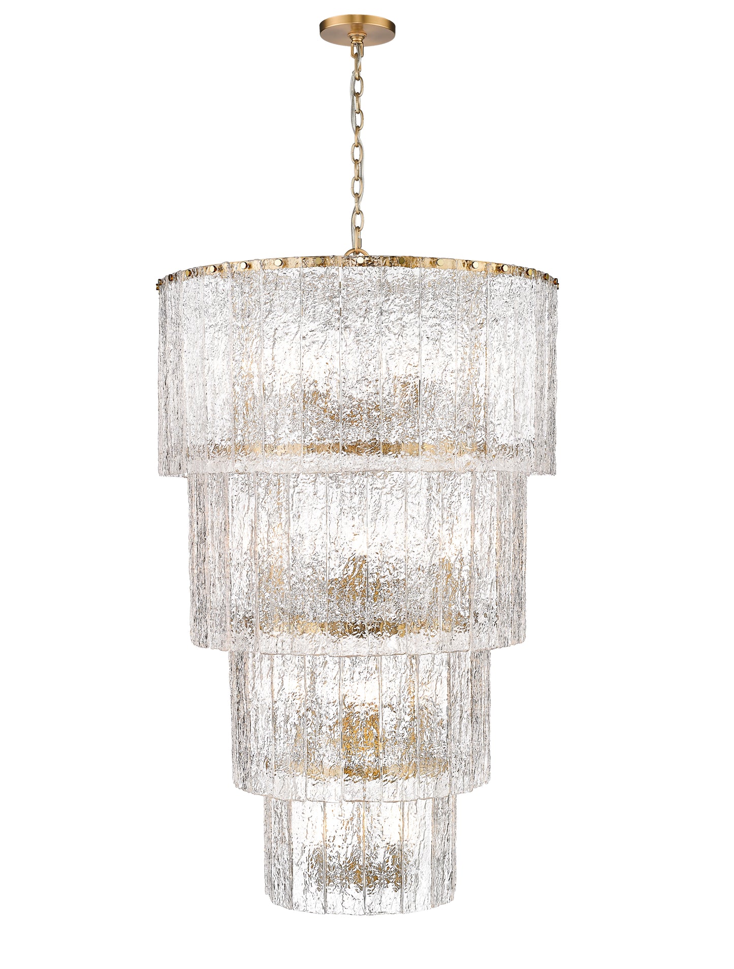 1943-48MGLD - Glacier 18 Light 31" Chandelier - Modern Gold