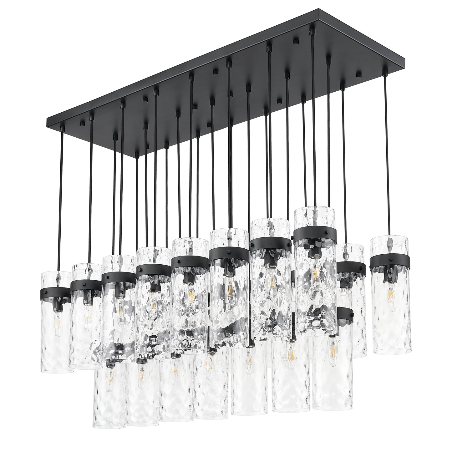 7002P5-23L-MB - Fontaine 23 Light Linear 54" Chandelier - Matte Black