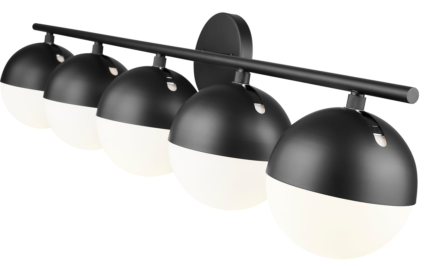 7517-5V-MB - Realm Sphere 5 Light 40" Vanity - Matte Black