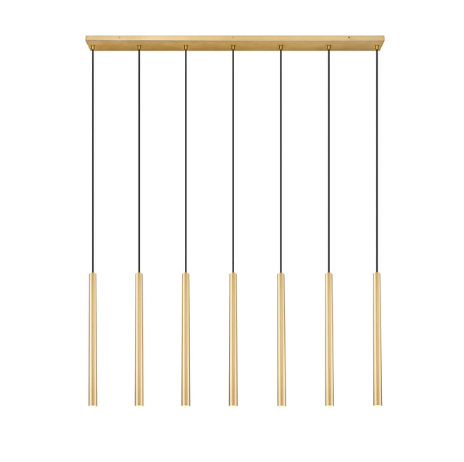 919MP24-7L-MGLD-LED - Forest 7 Light Linear 54" Chandelier - Modern Gold