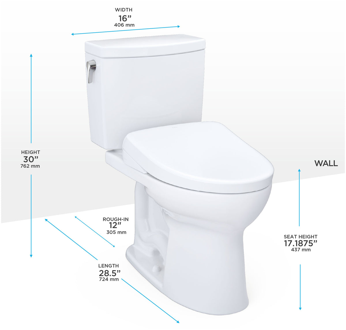 MW4544726CUFG#01 - Drake II 1G Washlet+ S7 Two-Piece Toilet - Cotton White