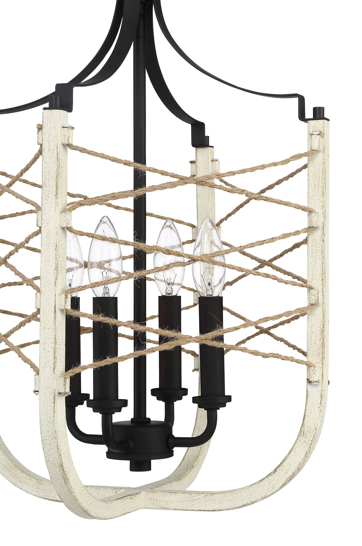 52334-CWESP - Cavendish 4 Light 14" Wide Foyer Light - Cottage White / Espresso
