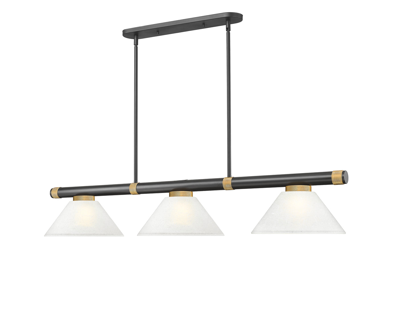 3050-3MB-RB-AWL14 - Vanguard 3 Light 58" Billiard - Matte Black / Rubbed Brass
