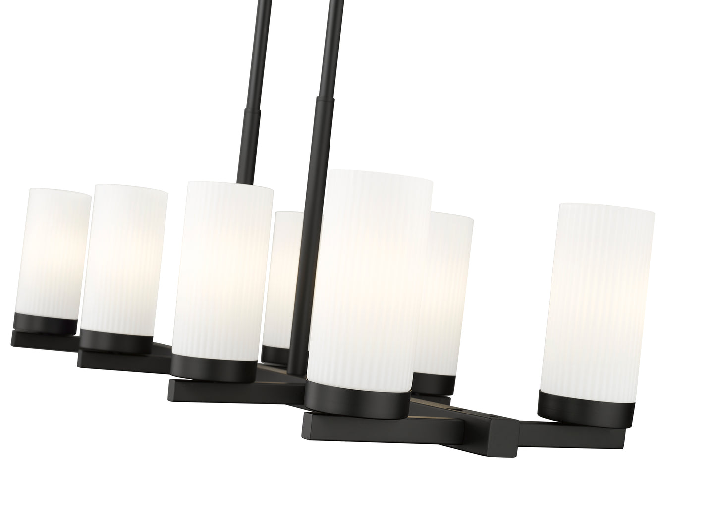 3044-8L-MB - Danica 8 Light Linear 42" Chandelier - Matte Black
