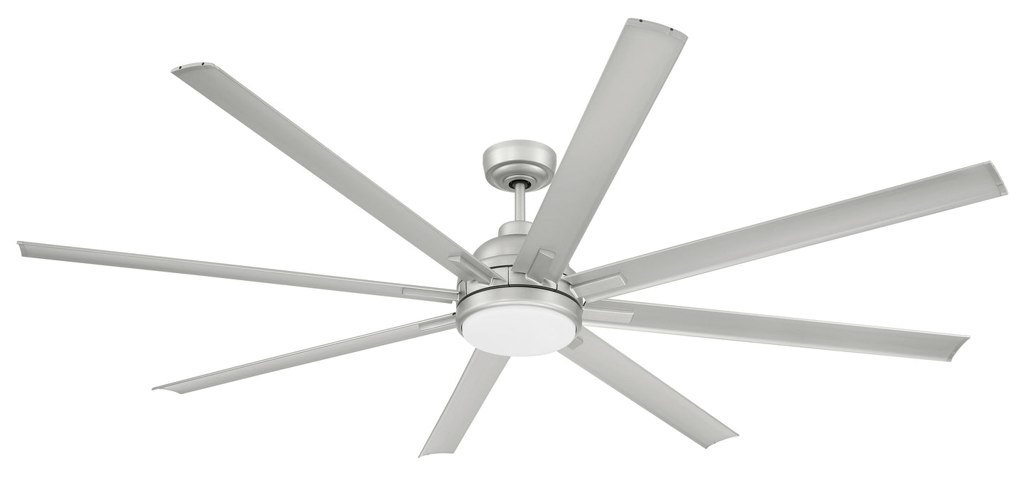 RSH72PN8 - Rush 72 72" 8 Blade Indoor Outdoor Ceiling Fan with Light Kit - Painted Nickel