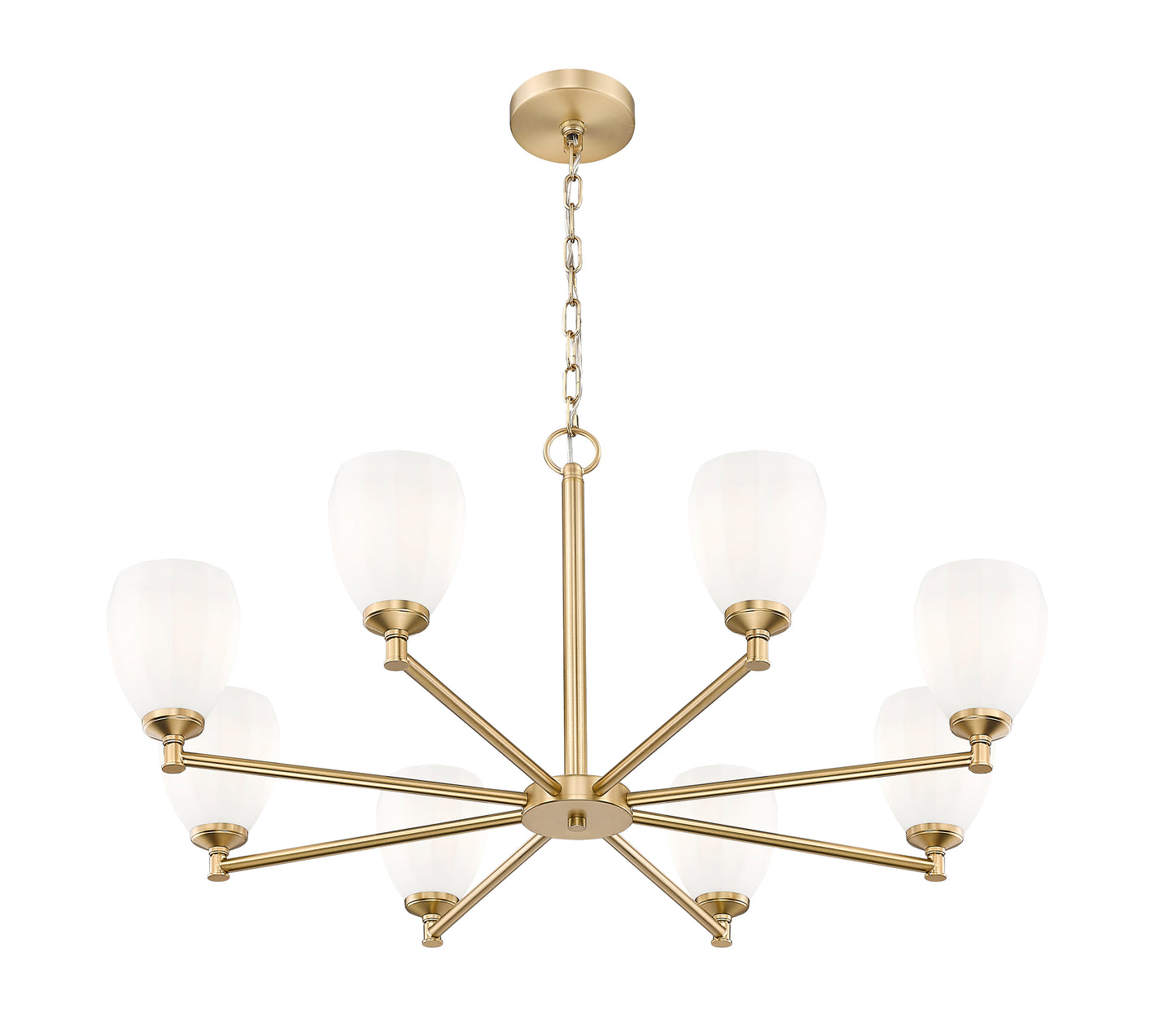 7004-8MGLD - Oren 8 Light 42" Chandelier - Modern Gold