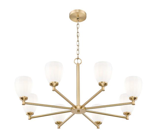 7004-8MGLD - Oren 8 Light 42" Chandelier - Modern Gold