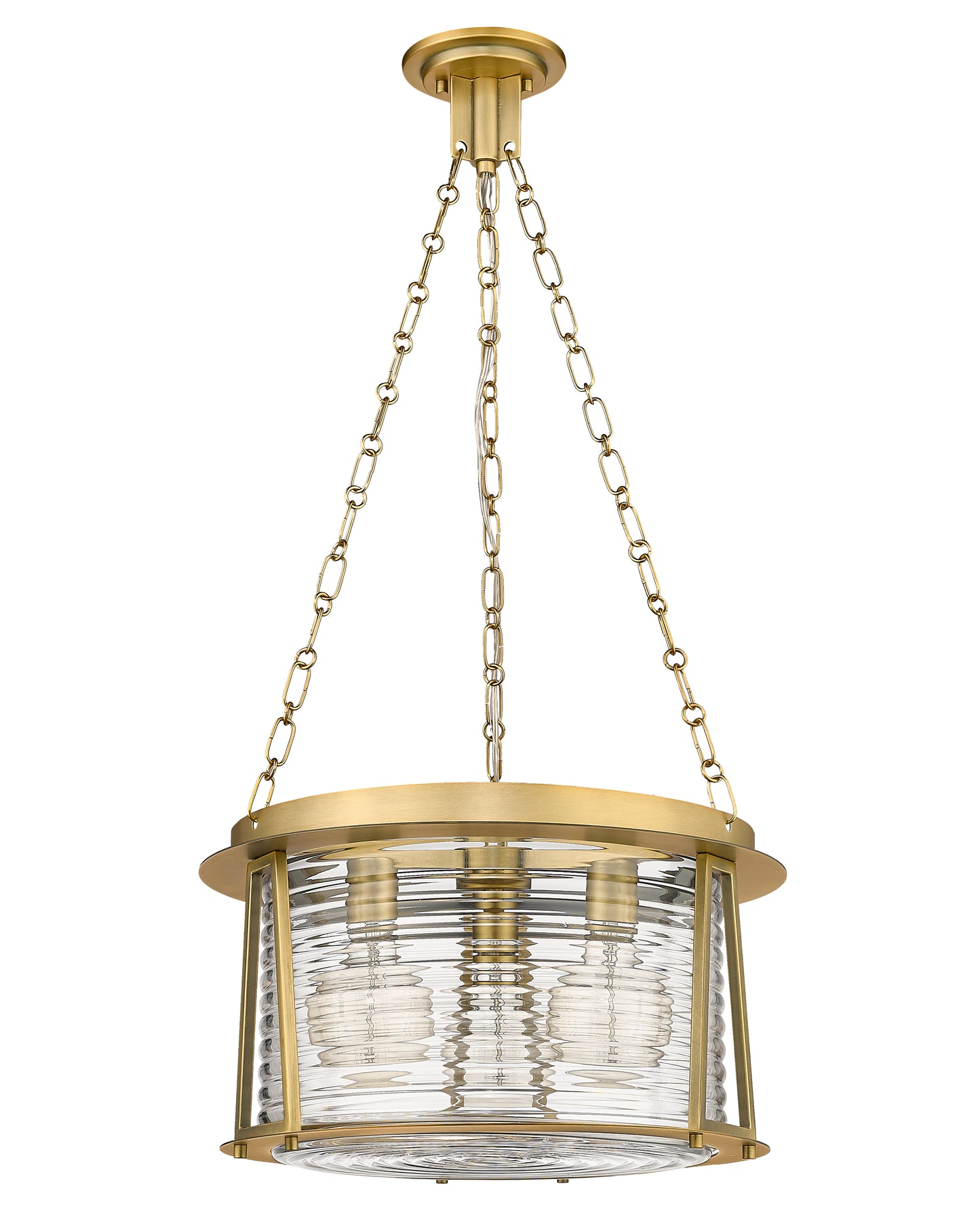 7503P18-RB - Cape Harbor 3 Light 18" Pendant - Rubbed Brass