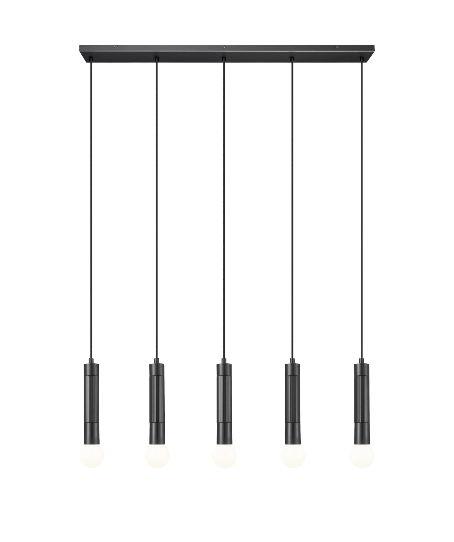 1956P-5L-MB - Stari 5 Light Linear 42" Chandelier - Matte Black