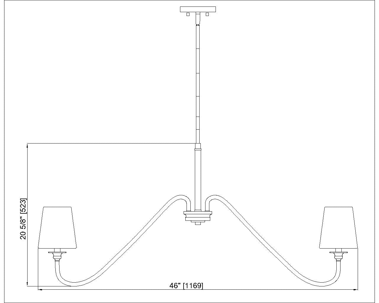 7509-6-46MGLD - Gianna 6 Light 46" Chandelier - Modern Gold