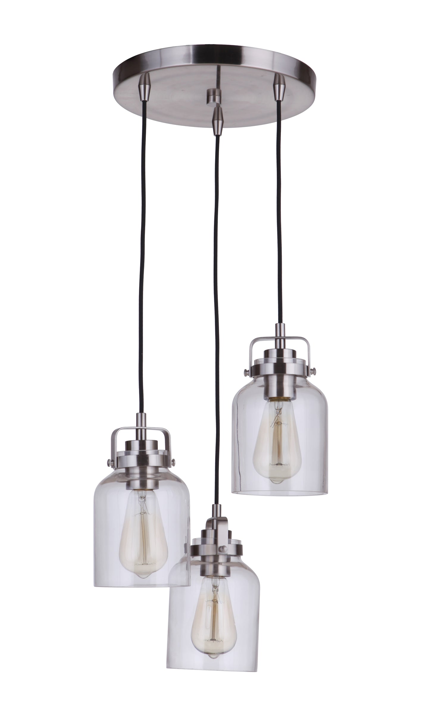 53692-BNK - Foxwood 3 Light 11.88" Wide Pendant - Brushed Nickel