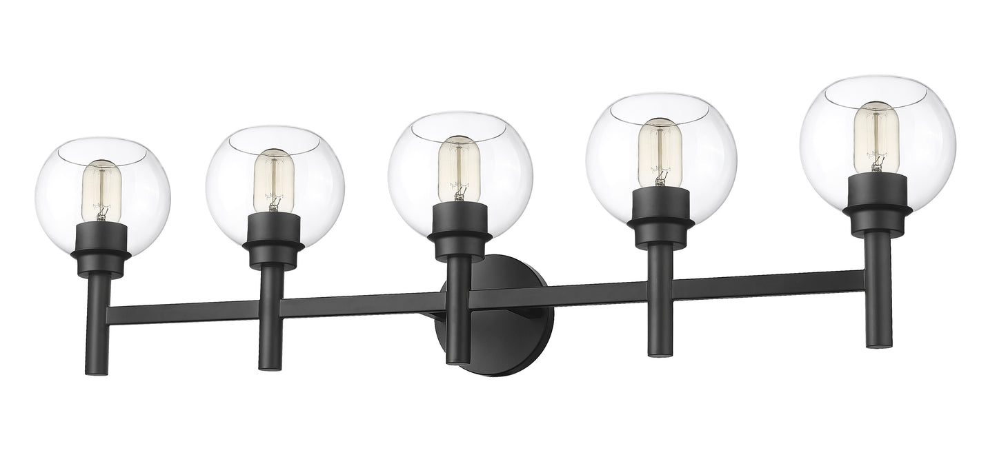 7502-5V-MB - Sutton 5 Light 40" Vanity - Matte Black