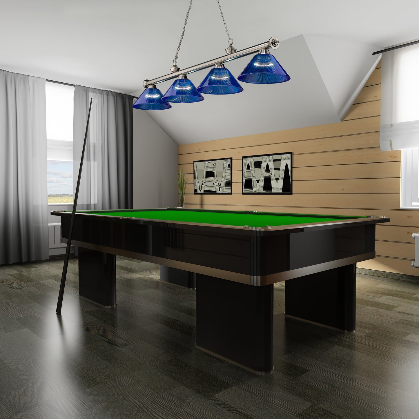 2306-4BN-ARDB - Cordon 4 Light 81" Billiard - Brushed Nickel