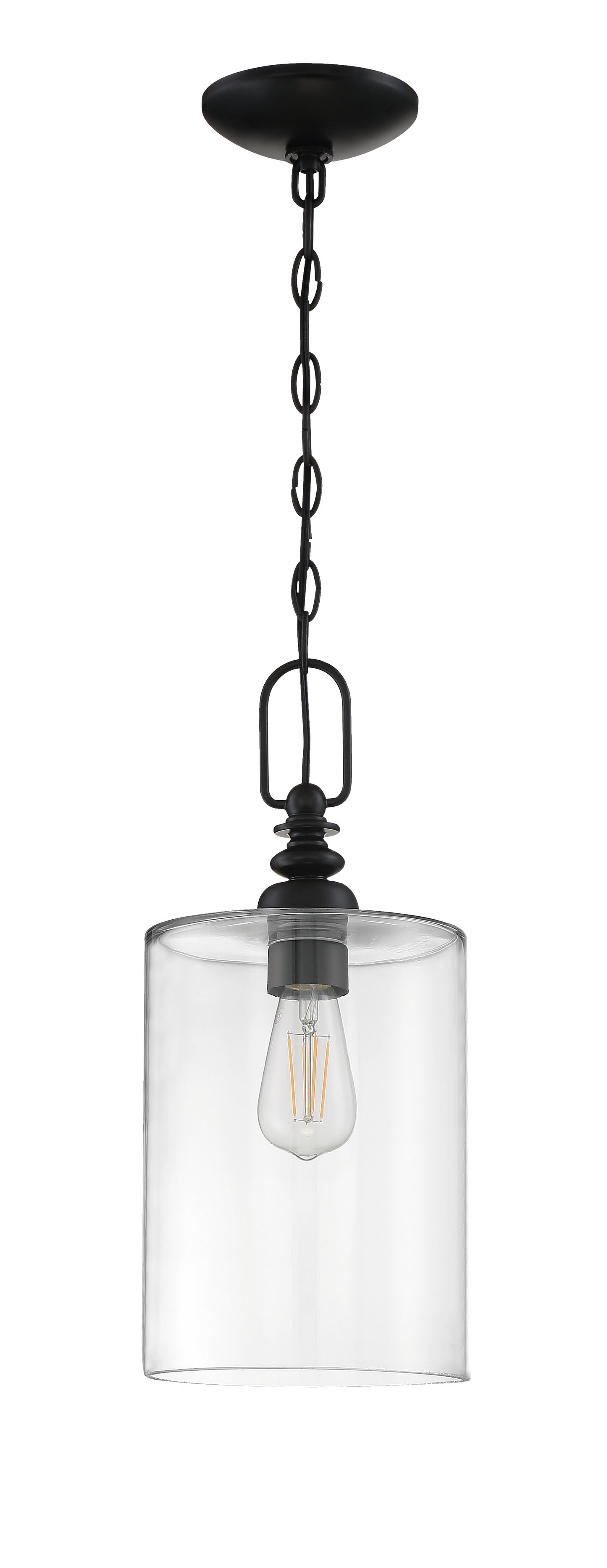 49891-FB-C - Dardyn 1 Light 7.5" Wide Mini Pendant - Flat Black