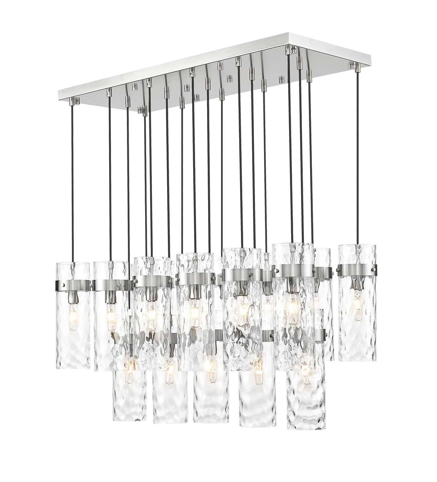 7002P5-17L-BN - Fontaine 17 Light Linear 44" Chandelier - Brushed Nickel