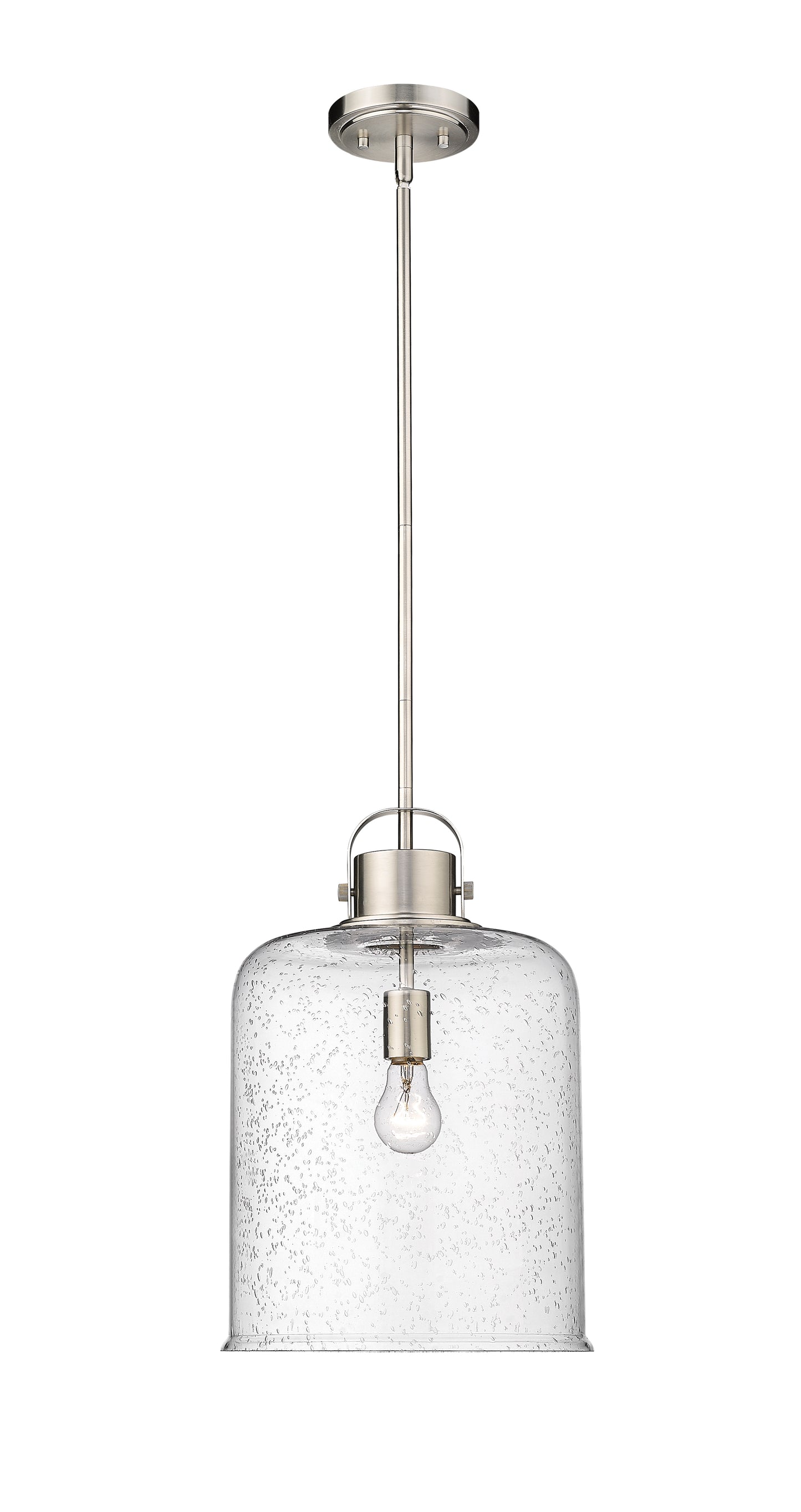 340P12-BN - Kinsley 1 Light 12" Pendant - Brushed Nickel