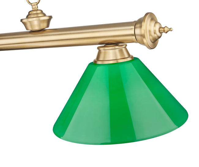 2306-3HBR-PGR - Cordon 3 Light 57" Billiard - Heritage Brass