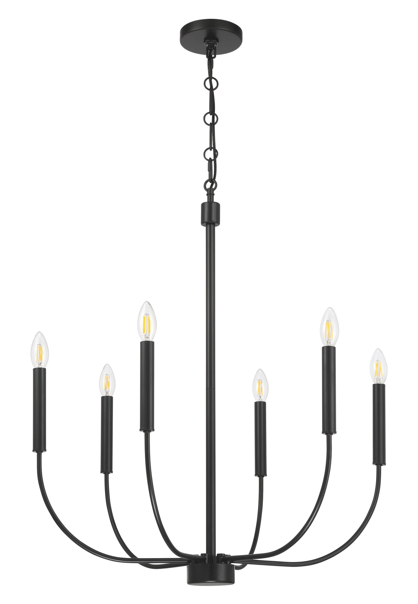 59826-FB - Traci 6 Light 26" Wide Chandelier - Flat Black