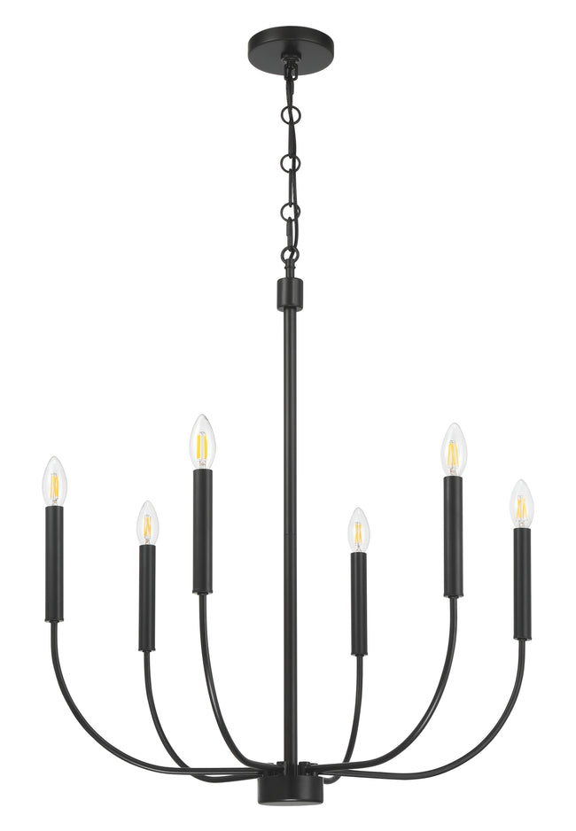 59826-FB - Traci 6 Light 26" Wide Chandelier - Flat Black